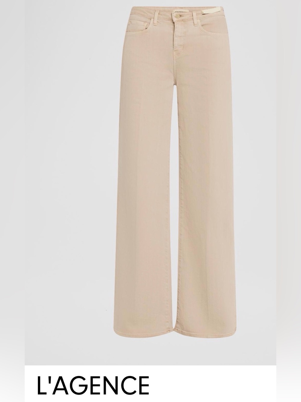 L'AGENCE Wide-Leg Jeans in Light Beige
